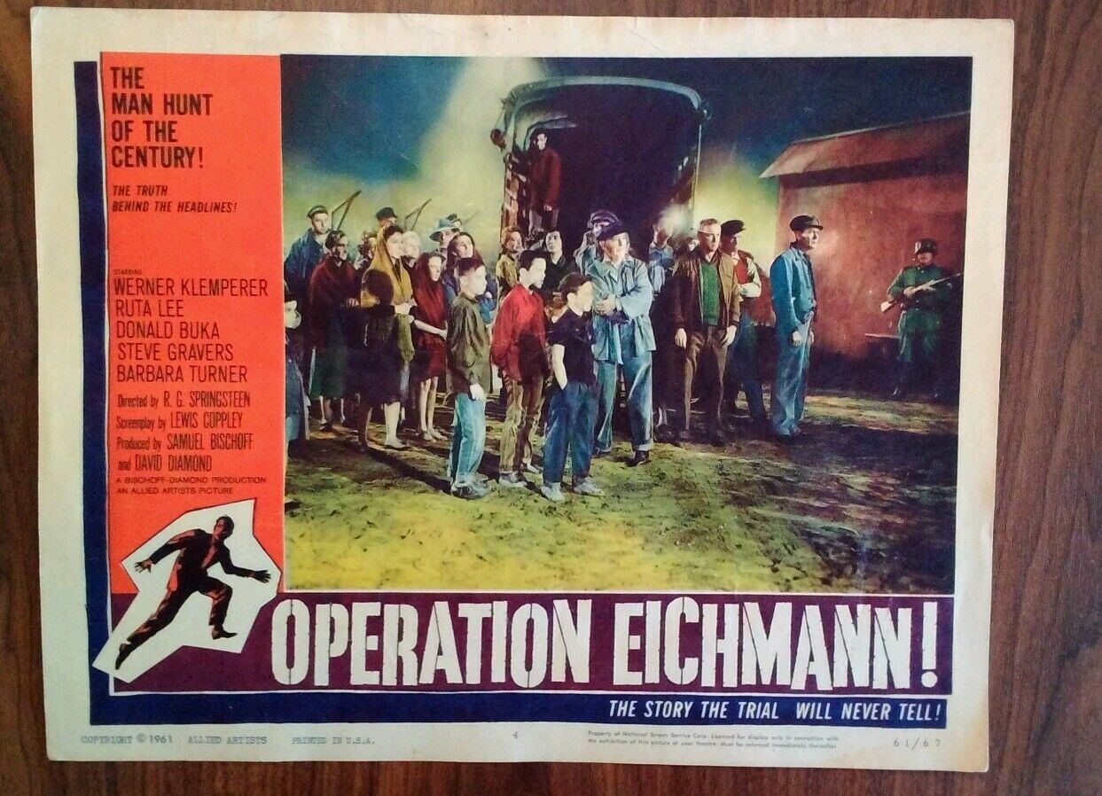 Rare 1961 Lobby Card - Operation Eichmann - Original, 11x14, Nazi, War, Great!