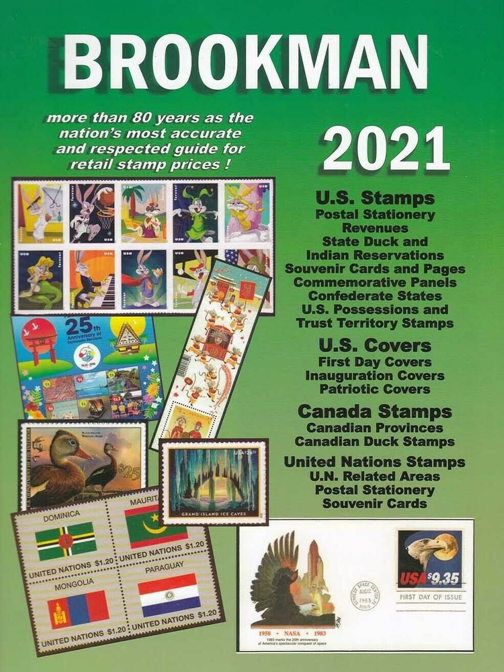 New 2021 Brookman Stamp Catalog Us Canada + Un Spiral Color Price Guide List
