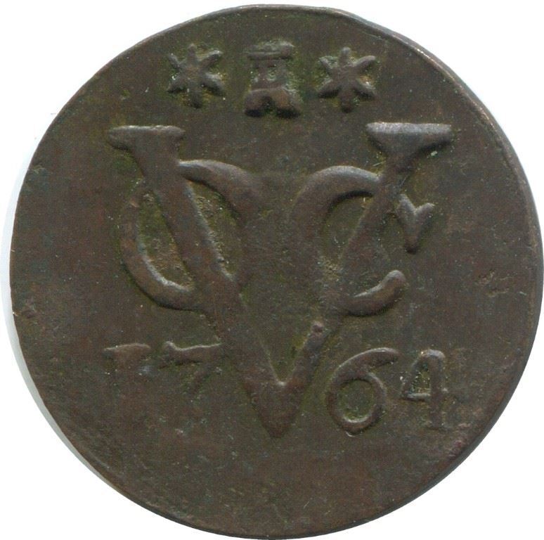 1764 Zealand Voc Duit Netherlands Indies New York Colonial Penny #ae711.16u