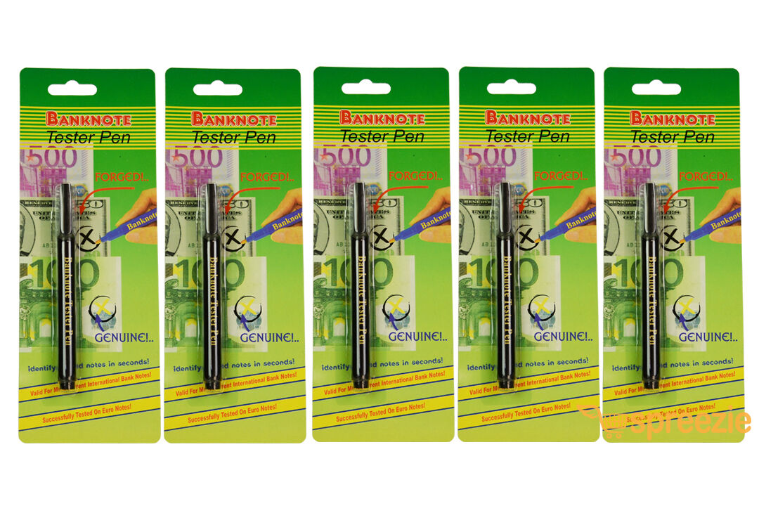 5 Pack Counterfeit Money Detection Pen Marker Fake Dollar Bills Currency Checker