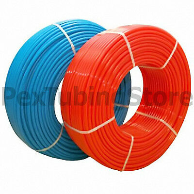 (1) Blue + (1) Red Rolls Of Non-barrier Pex Tubing For Plumbing Applications