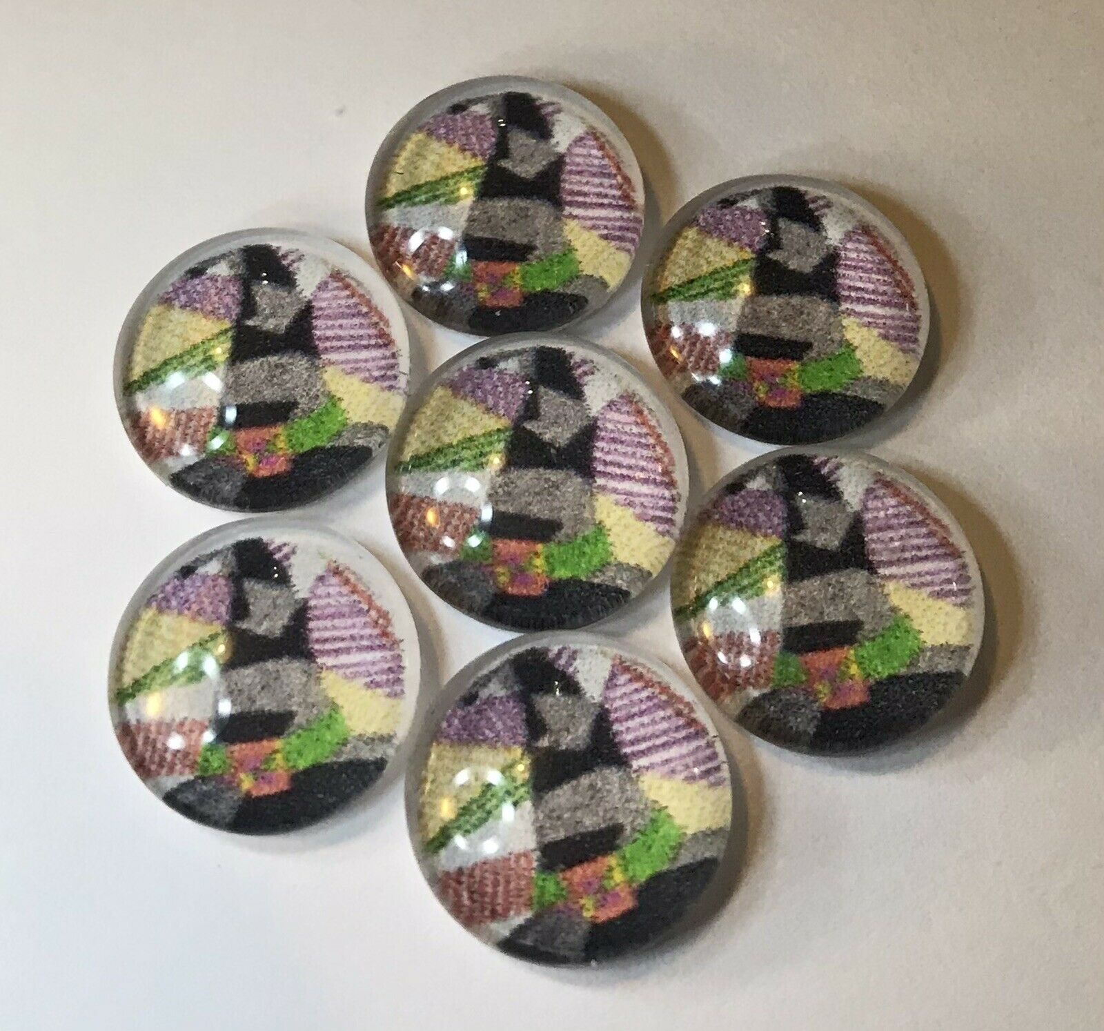 Colorful Witch Hats  12mm Round Cabochon