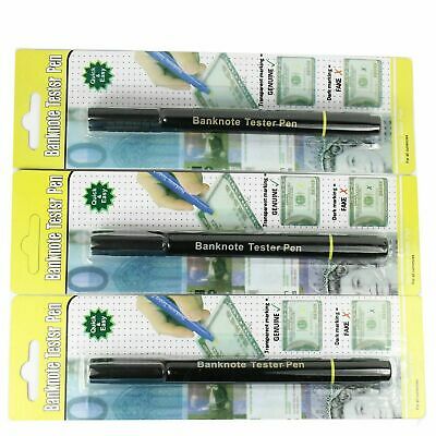 3 Pack Counterfeit Money Detector Pen Banknote Tester Currency Cash 2in1