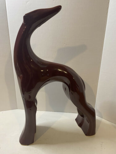 Royal Haeger Greyhound Whippet Dog Sculpture Lg. Figurine. 22x15" Brownish Red